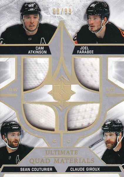 jersey karta ATKINSON/FARABEE/COUTURIER/GIROUX 21-22 UD Ultimate Quad Materials /99